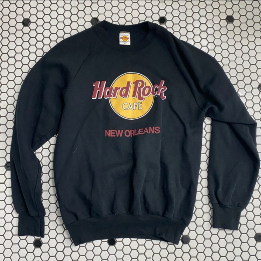 Vintage Hard Rock Cafe New Orleans Black Crewneck Sweatshirt